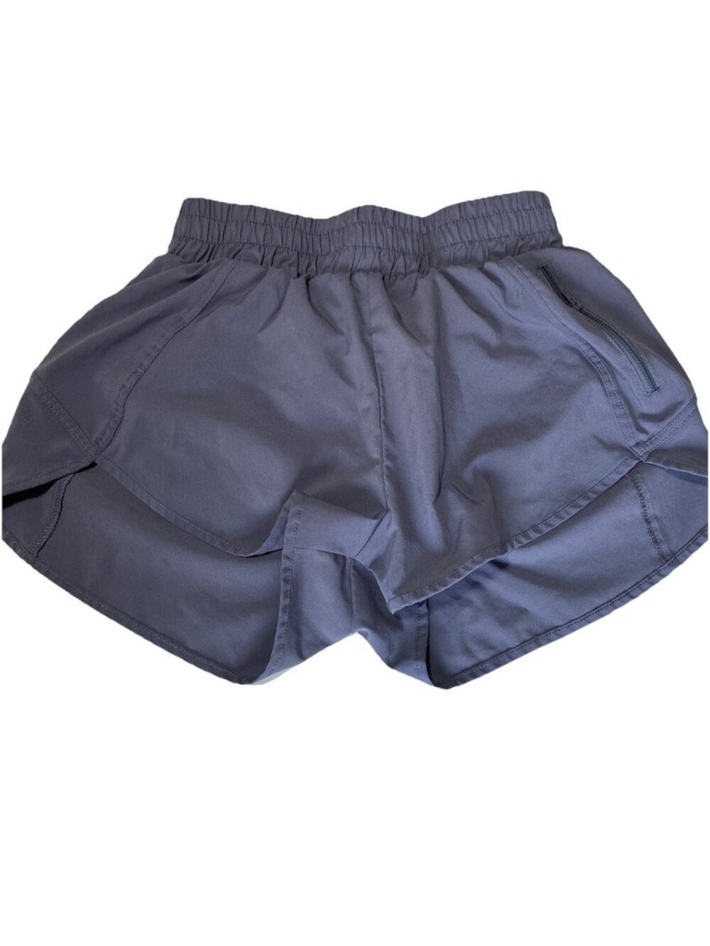 Womens High Rise Athletic Running Shorts Charcoal Black Smocked Waist M L Liner